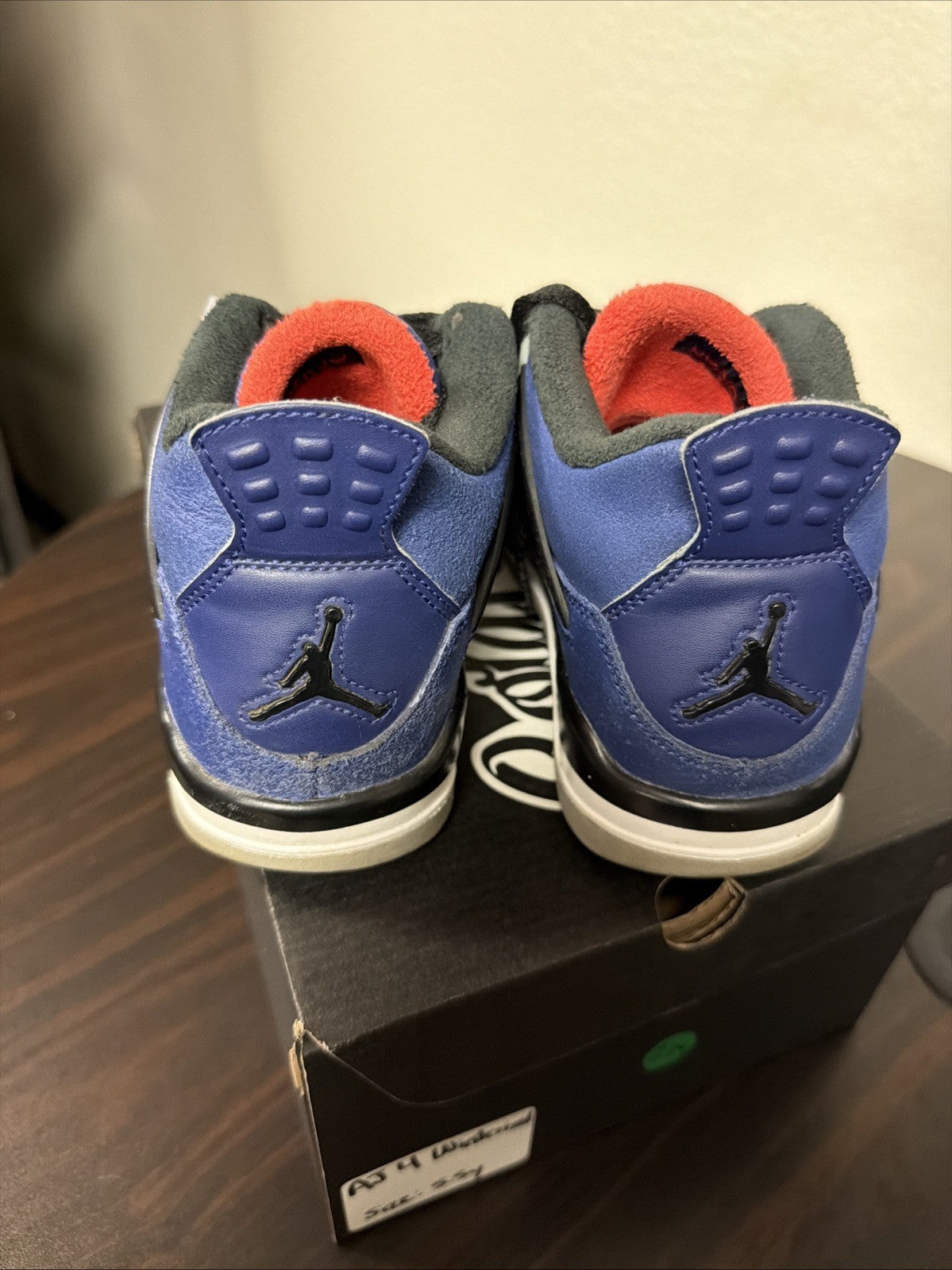Nike Air Jordan 4 Retro Winter GS Loyal Blue CQ9745-401 Size 5.5Y Black Cat IV I