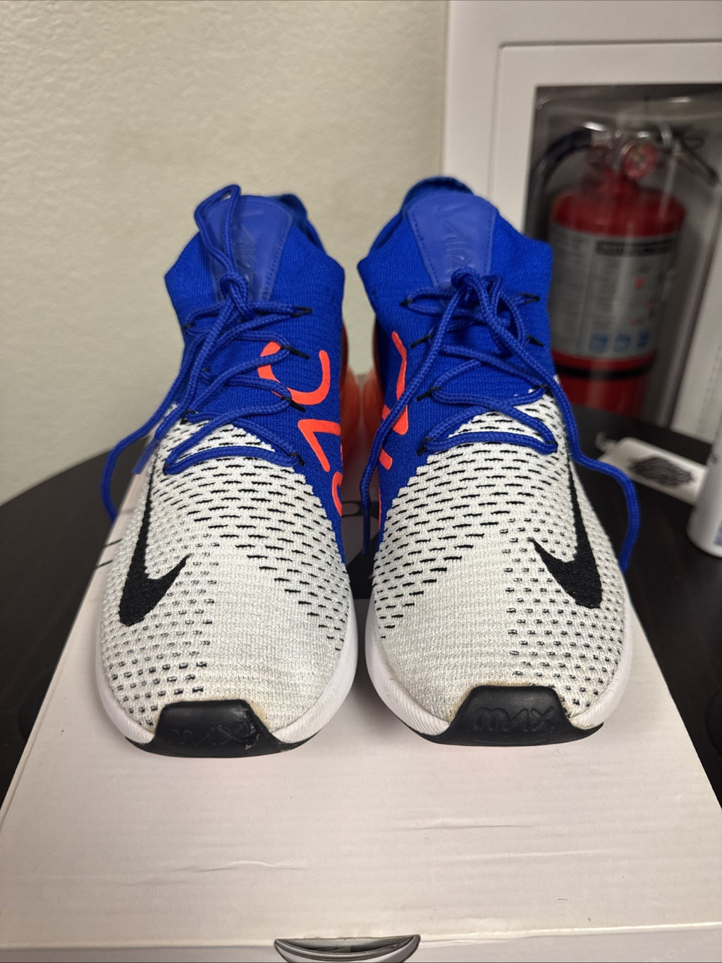Nike Air Max 270 Flyknit “Racer Blue/Total Crimson Men Size 8