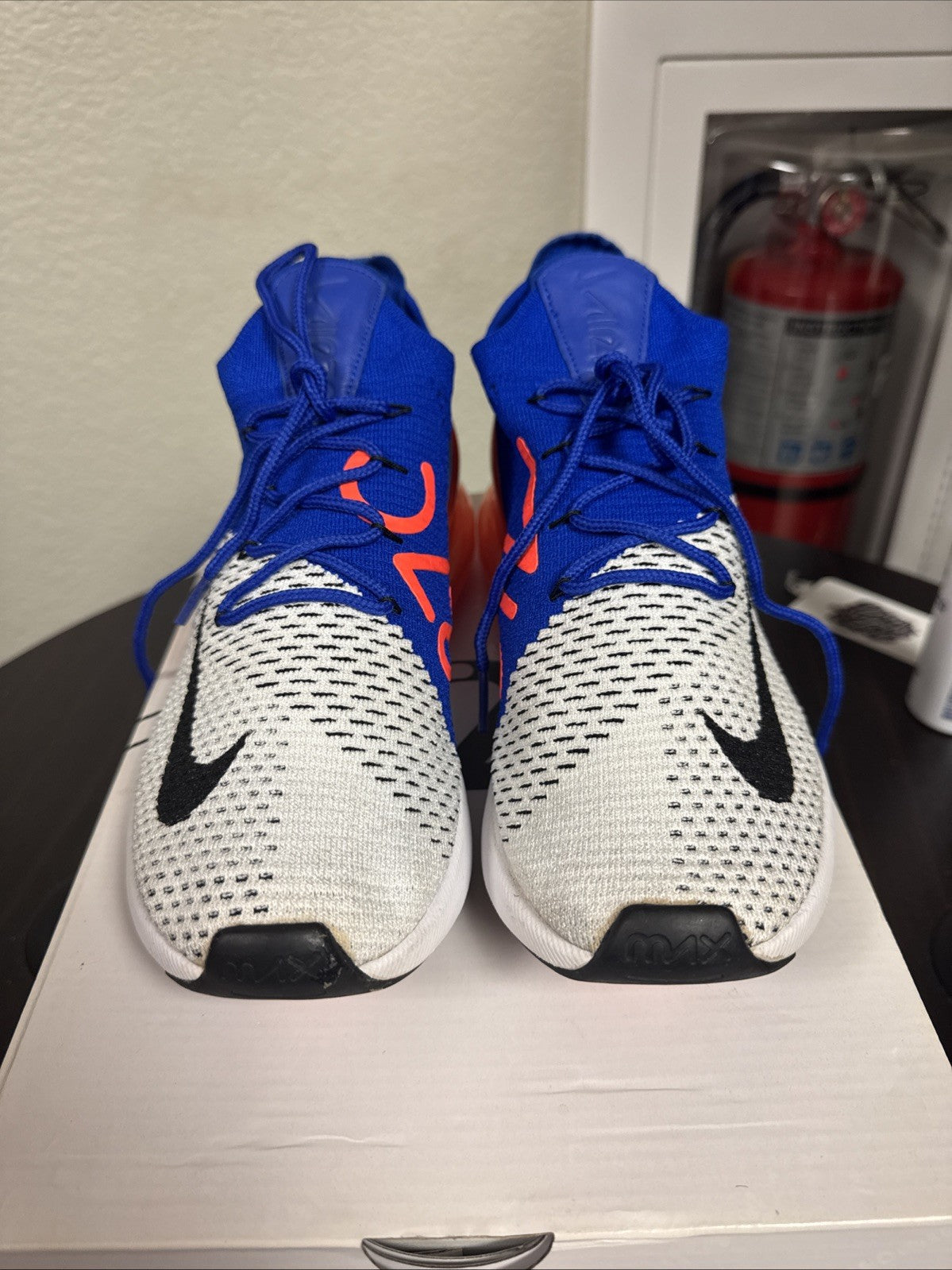 Nike Air Max 270 Flyknit “Racer Blue/Total Crimson Men Size 8