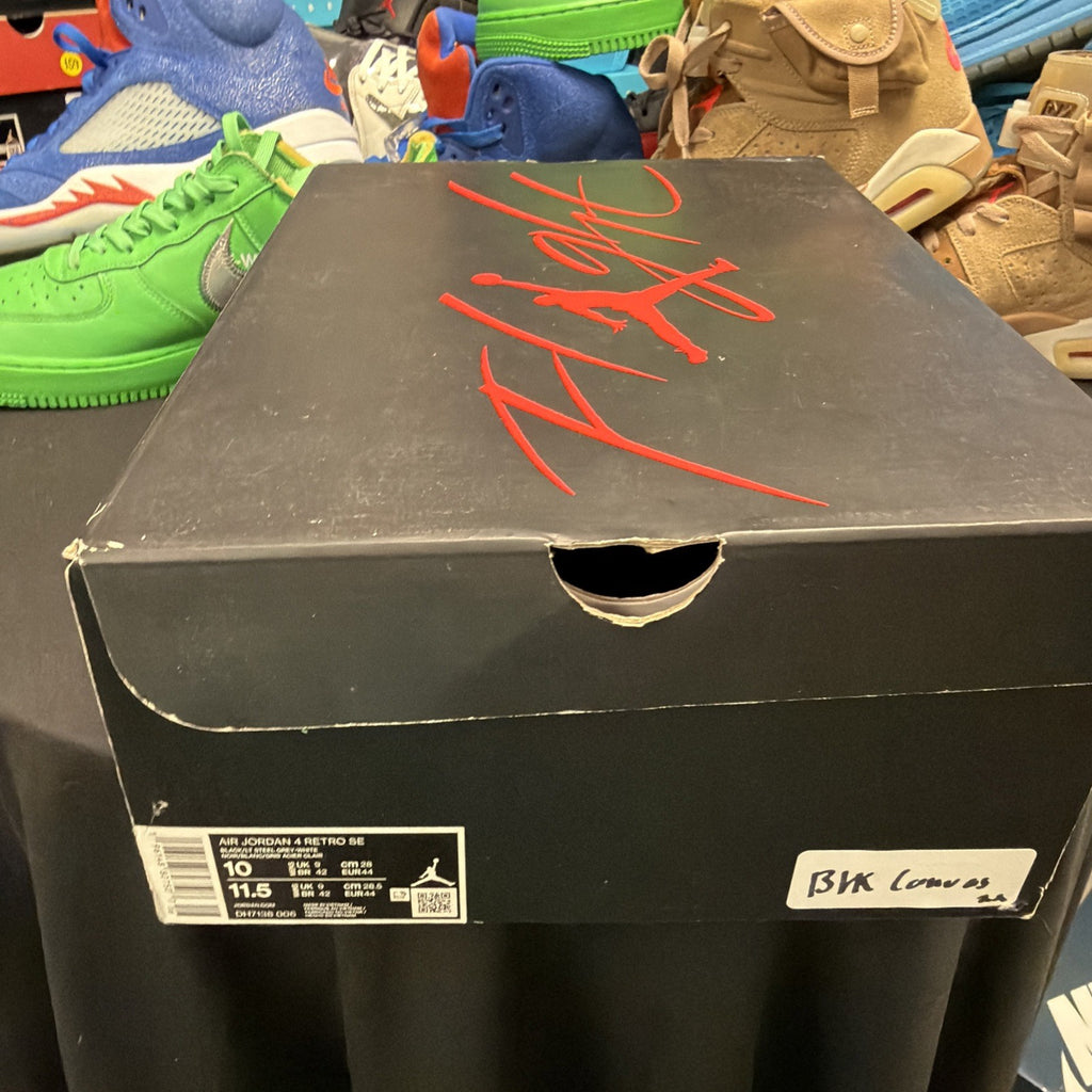 Size 10 - Jordan 4 Retro SE Mid Black Canvas ((279)