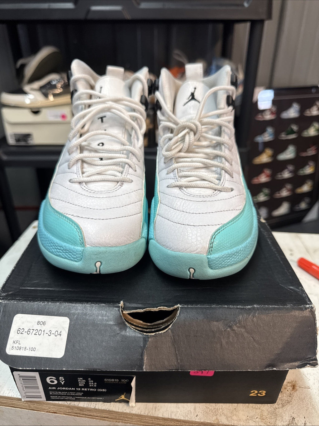 Size 6.5Y - Air Jordan 12 'Light Aqua' GS
