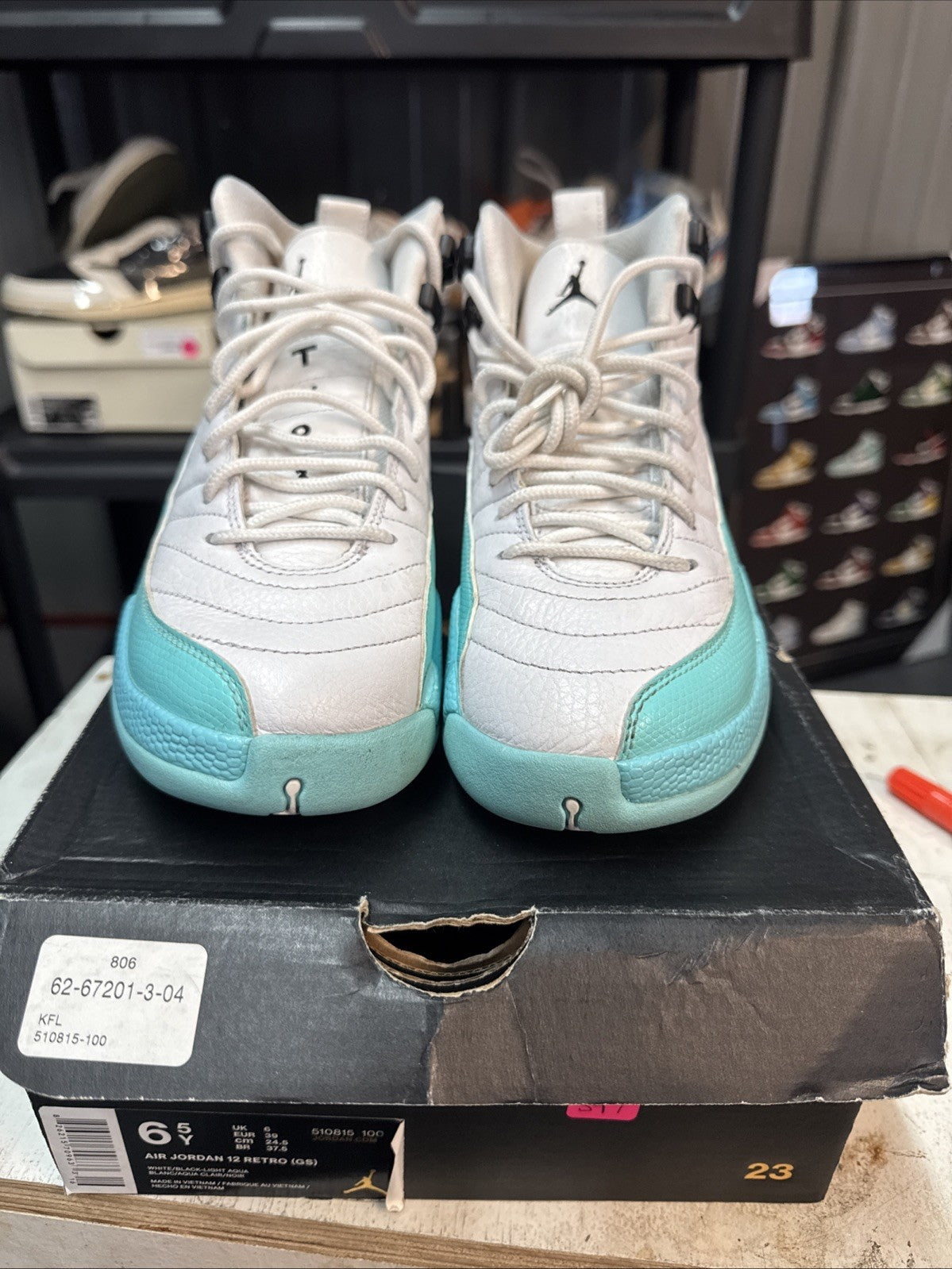 Size 6.5Y - Air Jordan 12 'Light Aqua' GS