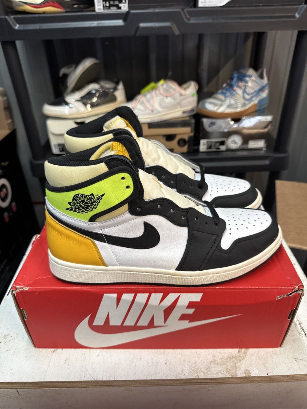 Size 10.5 - Air Jordan 1 Retro High OG Sneakers Volt Gold | Replacement Box