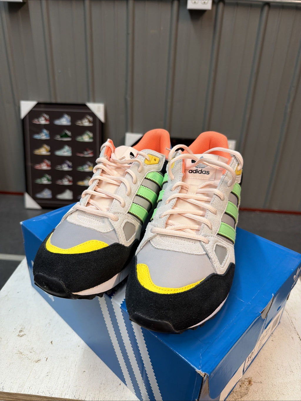 Size 10.5 adidas ZX 750 White Beam Green Orange (HQ6680)