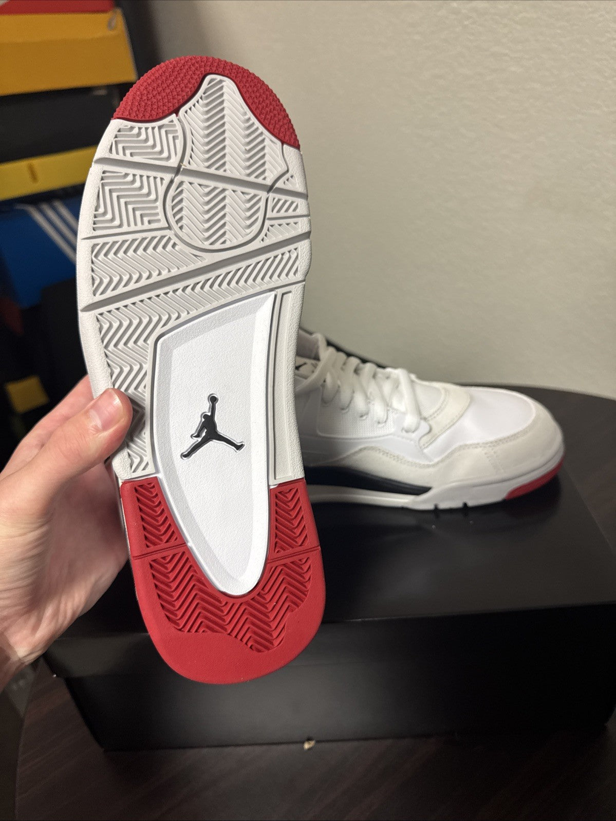 Jordan 4 RM White Varsity Red Fire Red Mens Shoes Size 11   |  No Box