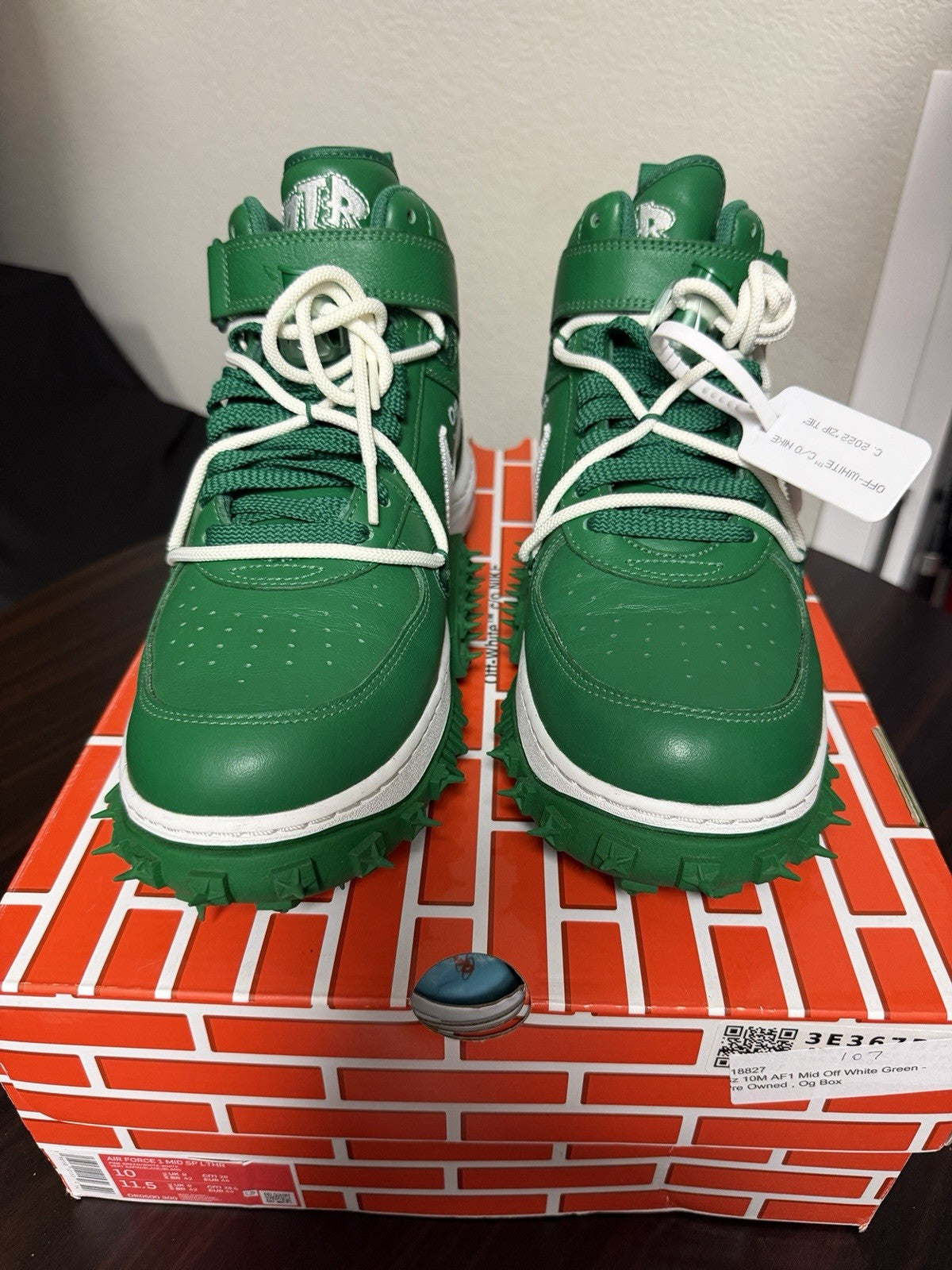 Size 10 - Off-White x Nike Air Force 1 SP Leather Mid Pine Green