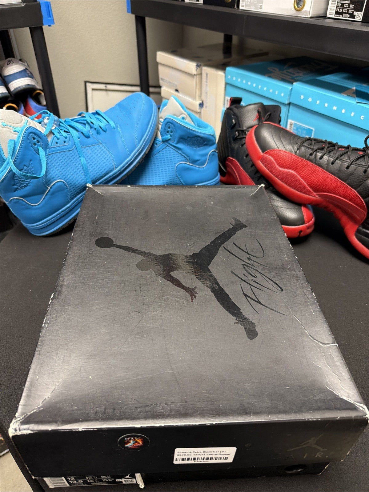 Size 12 - Jordan 4 Retro Mid Black Cat