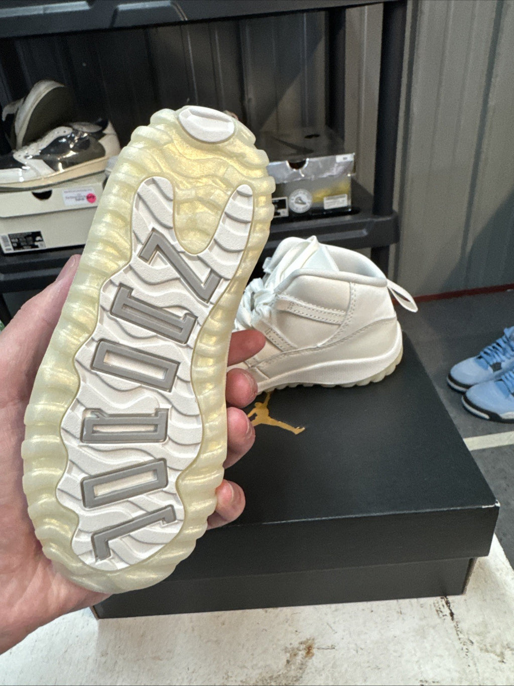 Size 10c - Jordan 11 Retro (TD) Shoes DO3856 110 Sail/Pearl/Grey/White Sz