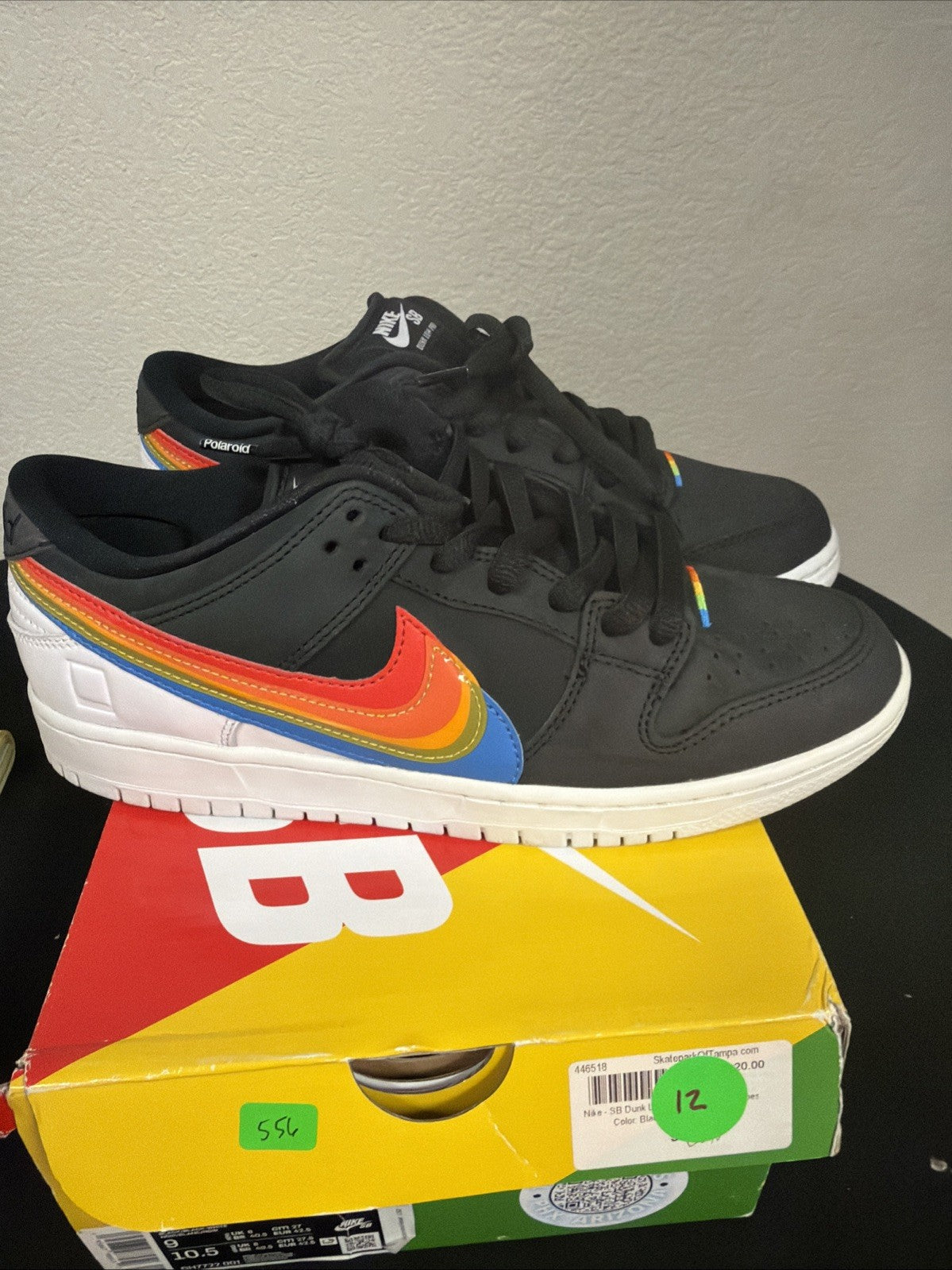 Size 9 - Polaroid x Nike Dunk SB Low Black