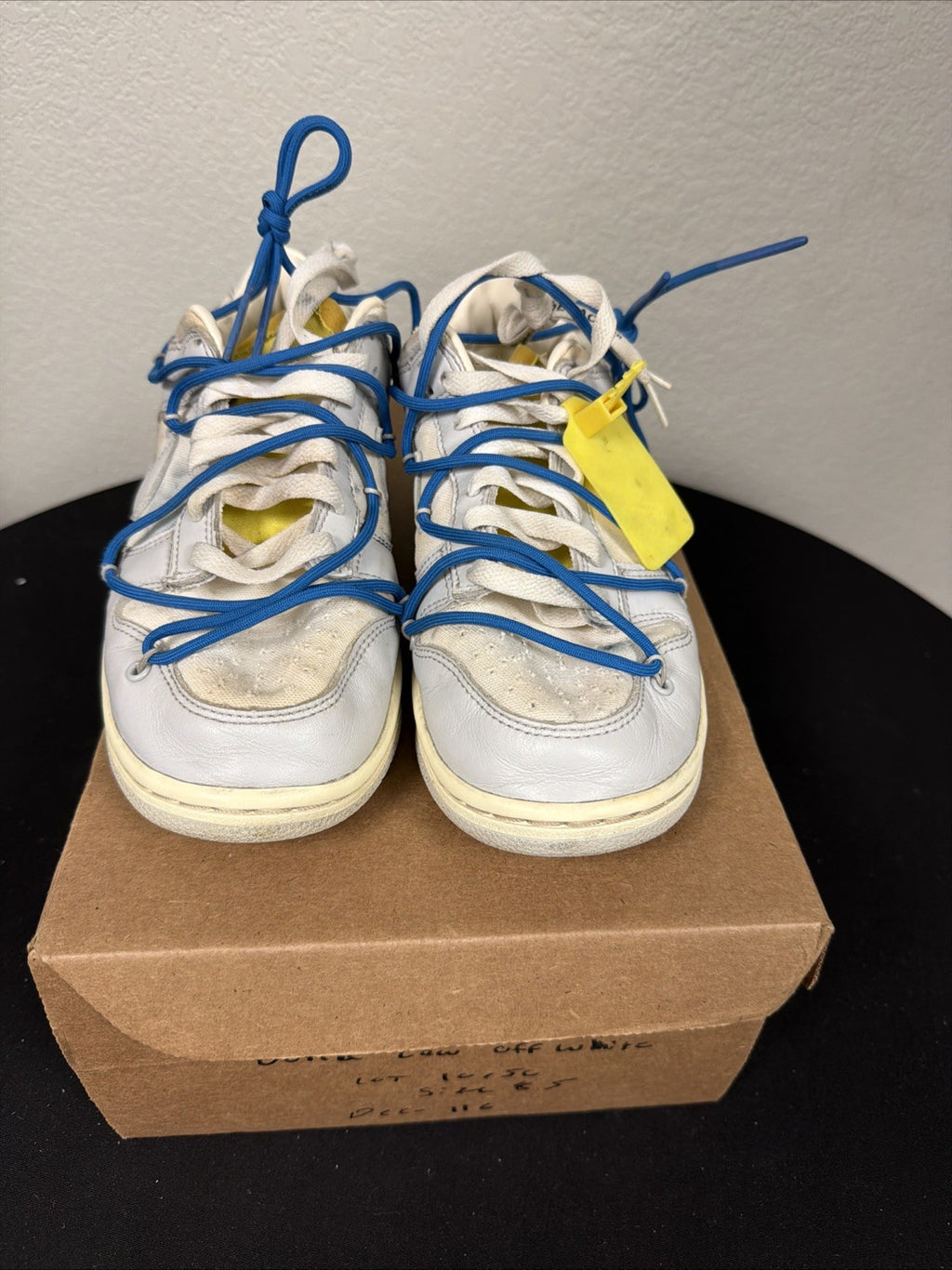 Nike x Off-White Dunk Low “Lot 10” Sail Grey Blue Size 8.5 Used Authentic