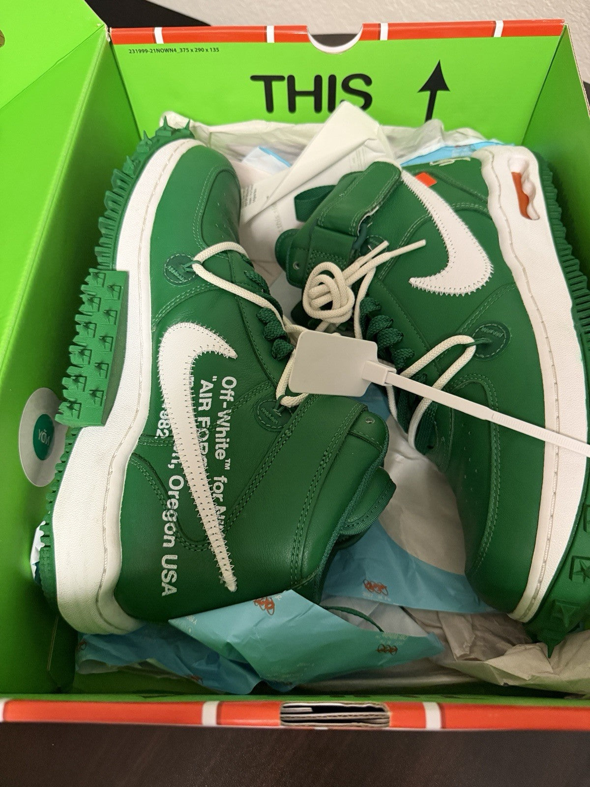 Size 10 - Off-White x Nike Air Force 1 SP Leather Mid Pine Green