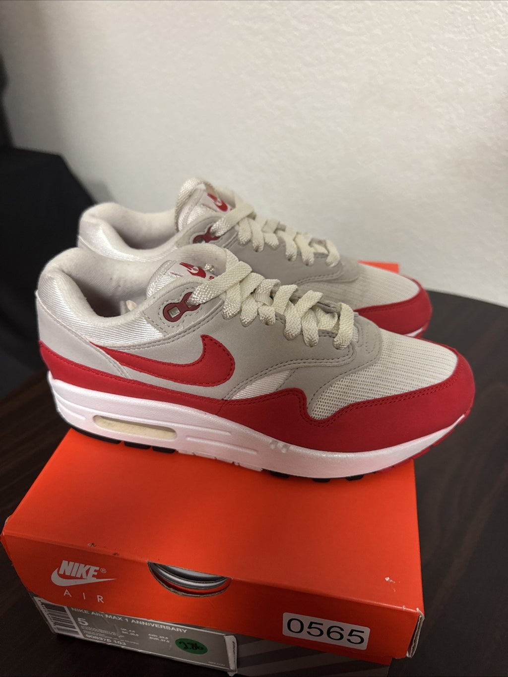 Size 5 - Nike Air Max 1 OG Anniversary - University Red