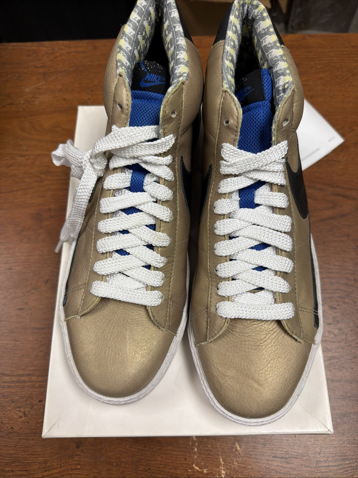 Nike Mens Blazer High Premium 316397-901 Gold Shoes Sneakers Size 13