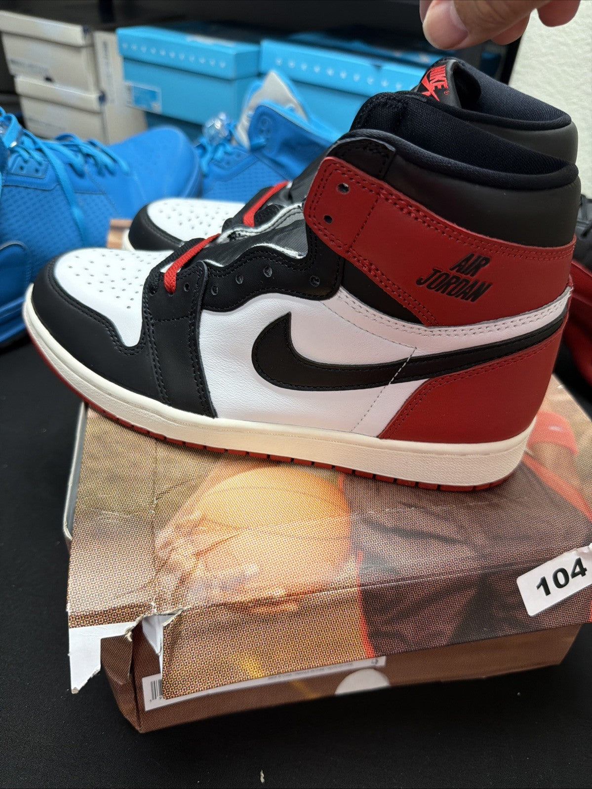 Nike Air Jordan 1 High OG Shoe Black Toe Reimagined DZ5485-106 Mens size 8.5