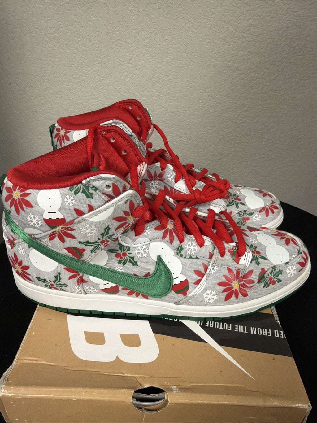 Size 13 - Nike SB Dunk High Pro x Concepts Ugly Sweater Grey 2014 Rare
