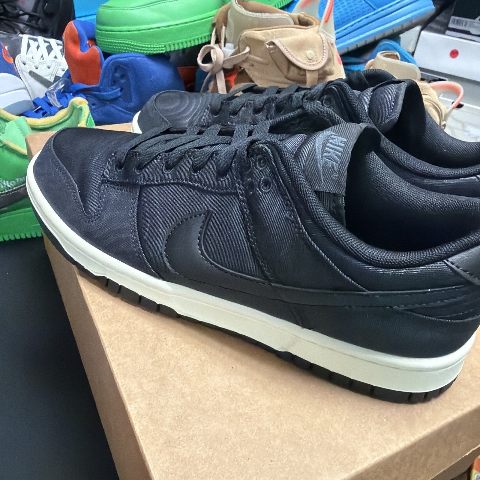 Nike Dunk Low Retro PRM Black Sail Canvas Men’s Size 8.5 DV7211-001 (219)