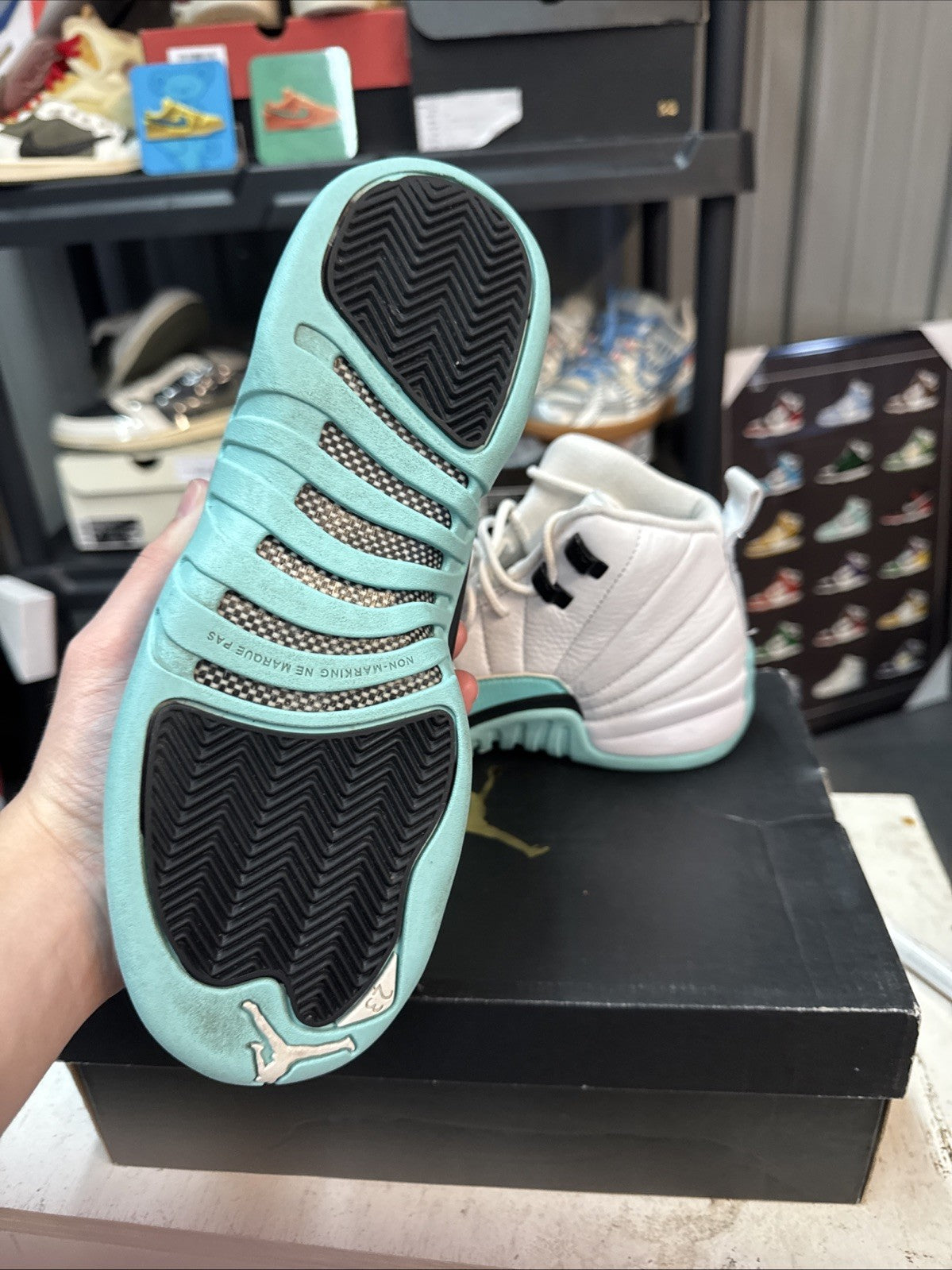 Size 6.5Y - Air Jordan 12 'Light Aqua' GS