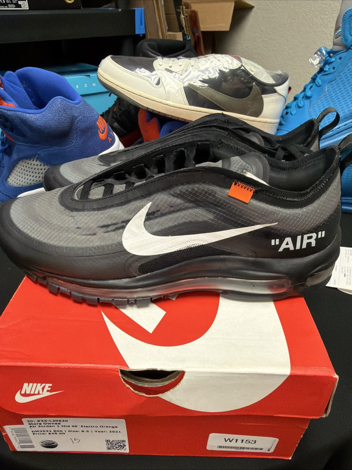 Off-White Nike Air Max 97 Black Mens Size 10 AJ4585-001 Virgil Abloh