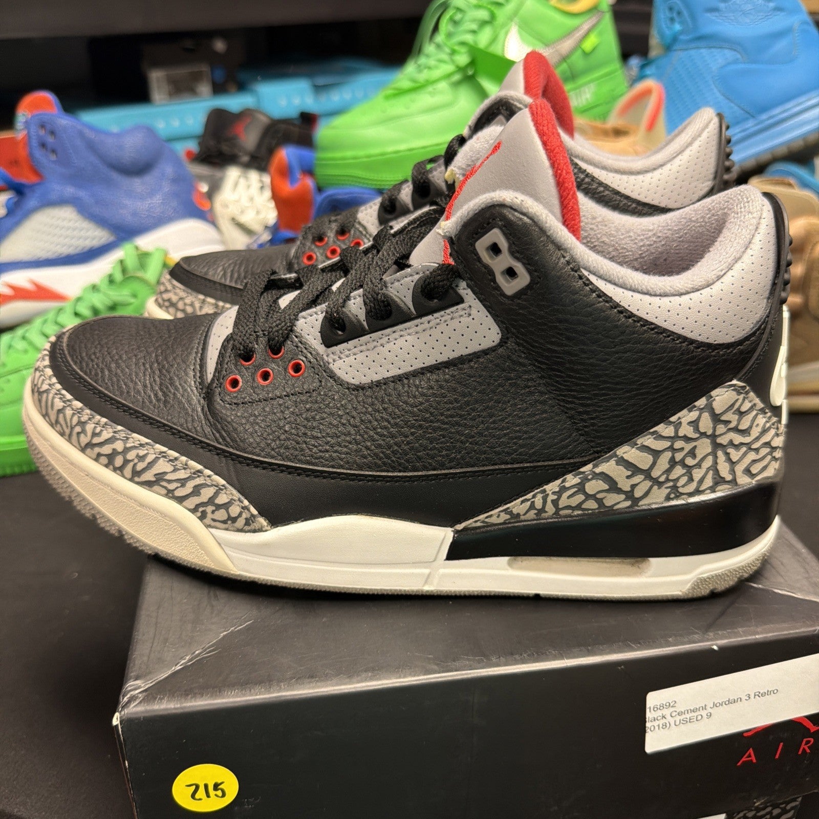 Jordan Air Jordan 3 Retro OG Black Cement 2018 Size 9 Sneaker 854262-001 (215)