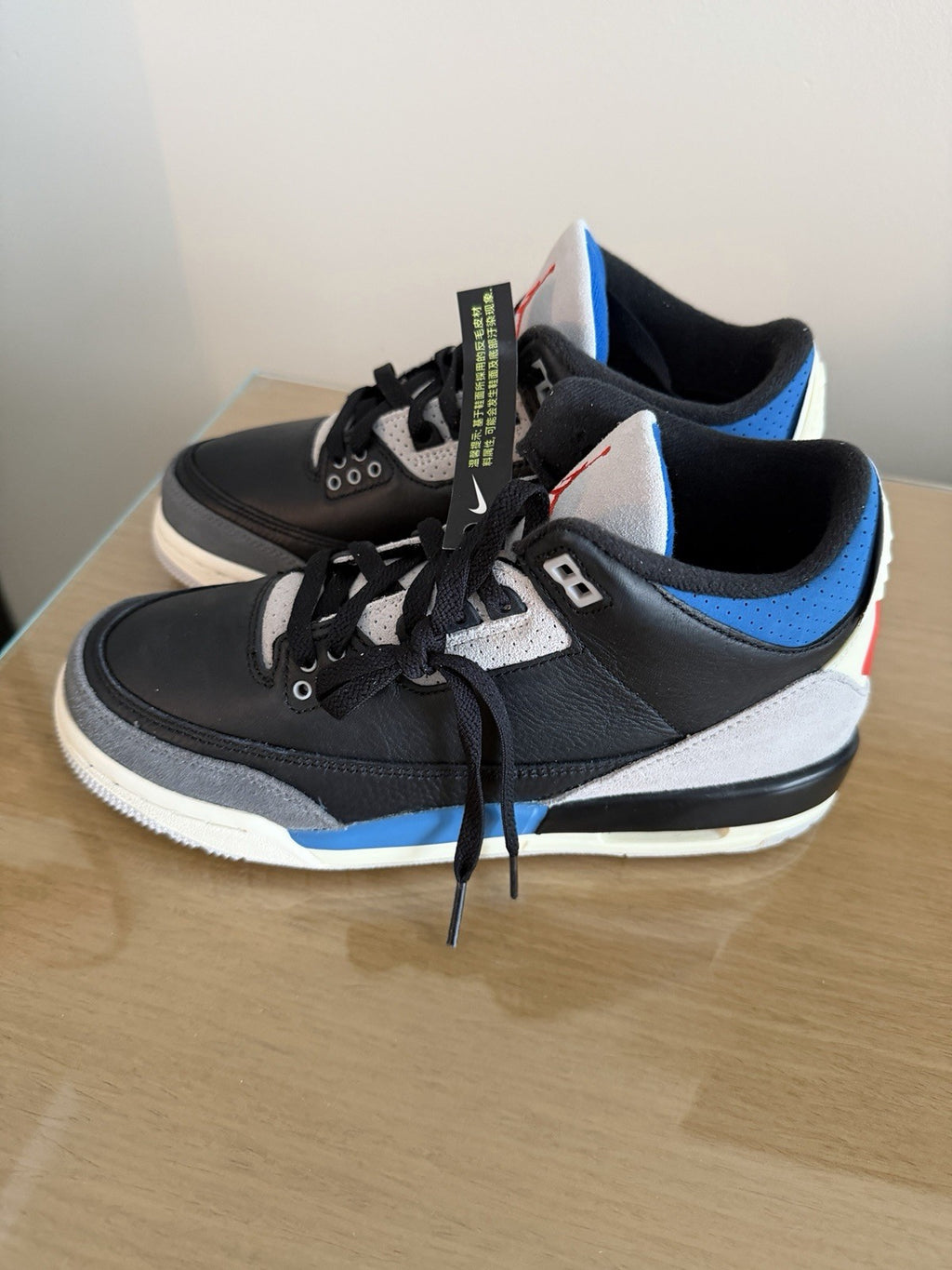 Nike Air Jordan 3 Retro GS Rare Air Black Blue Red IB8968-004 Kids 5 Womens 6.5