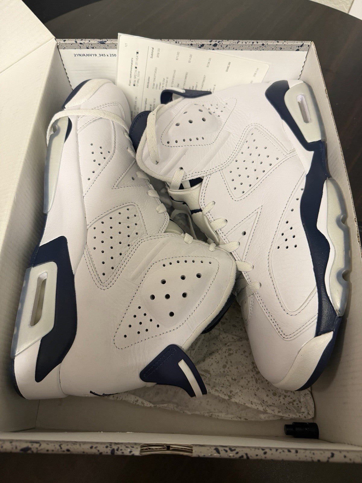 Nike Air Jordan 6 Retro Midnight Navy Sneakers CT8529-141 Mens Size 10.5