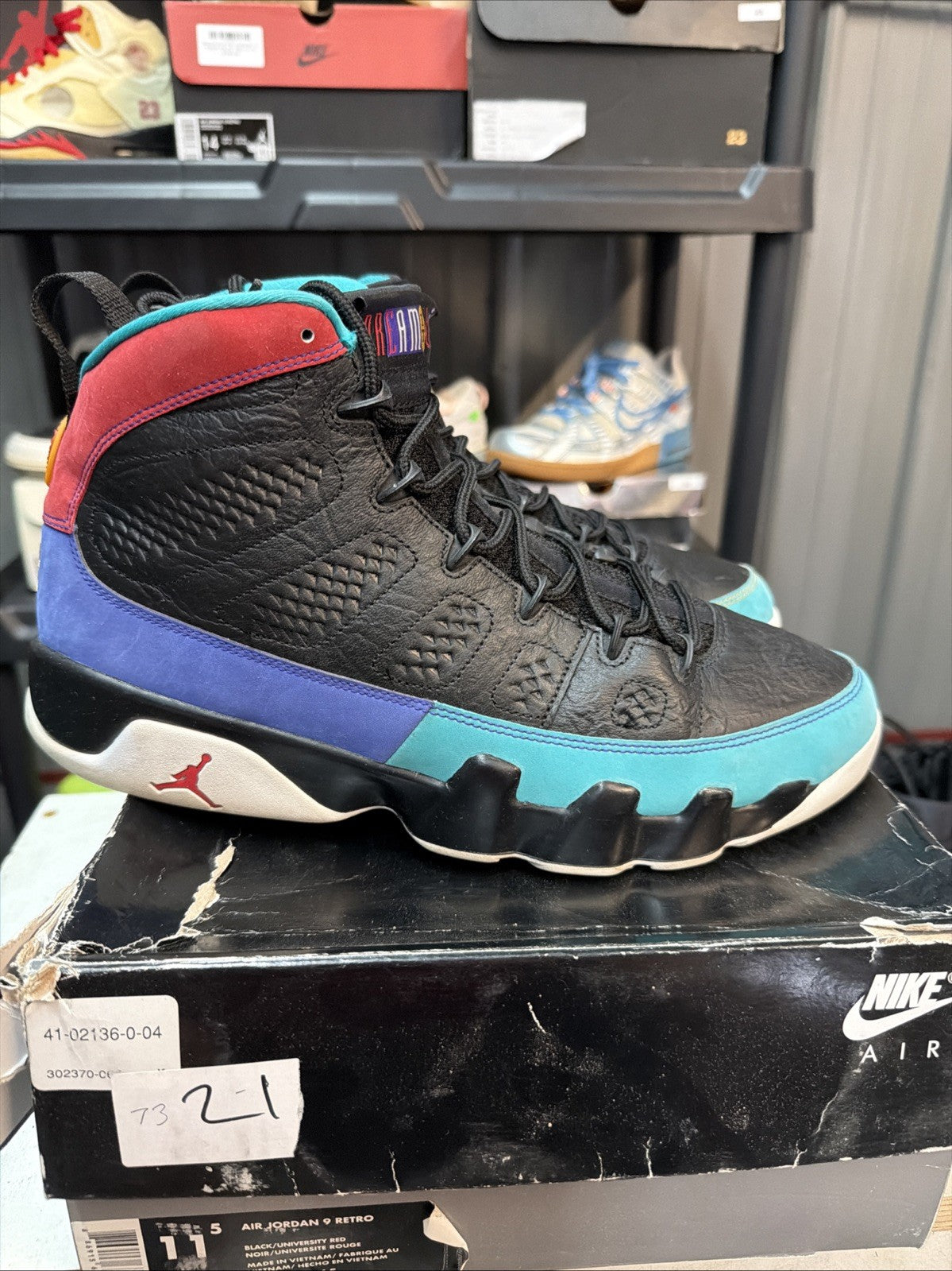 Size 11.5 - Jordan 9 Retro Dream It Do It Black University Gold Men's 302370-065