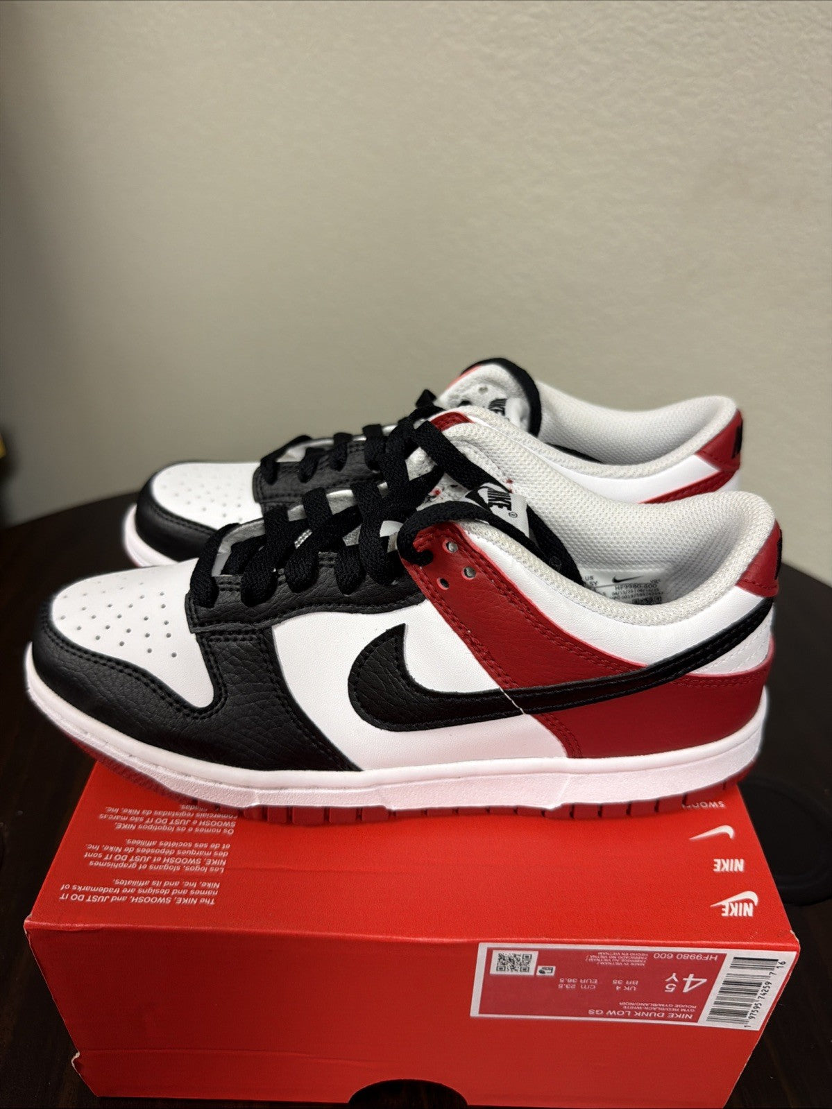 Nike Dunk Low Big Kids' Shoes (Gym Red/White/Black)