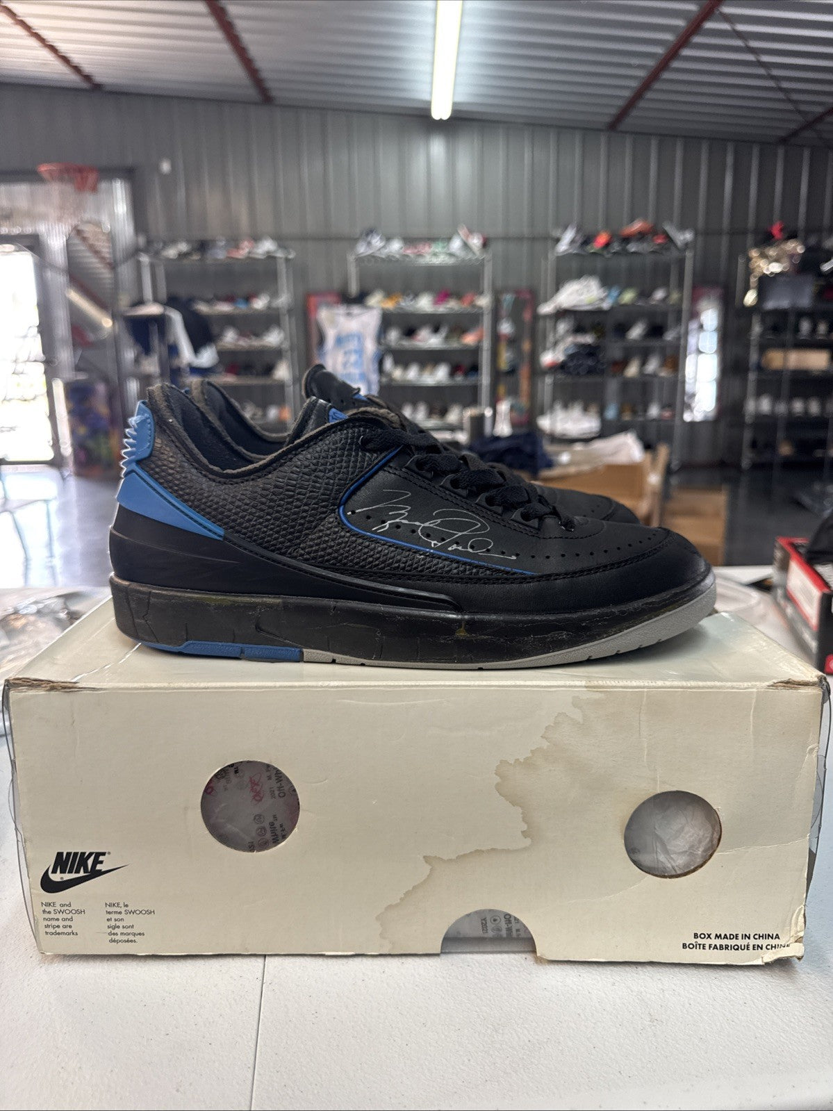 Size 9 - Air Jordan 2 Retro SP "OW BLACK BLUE" 2021