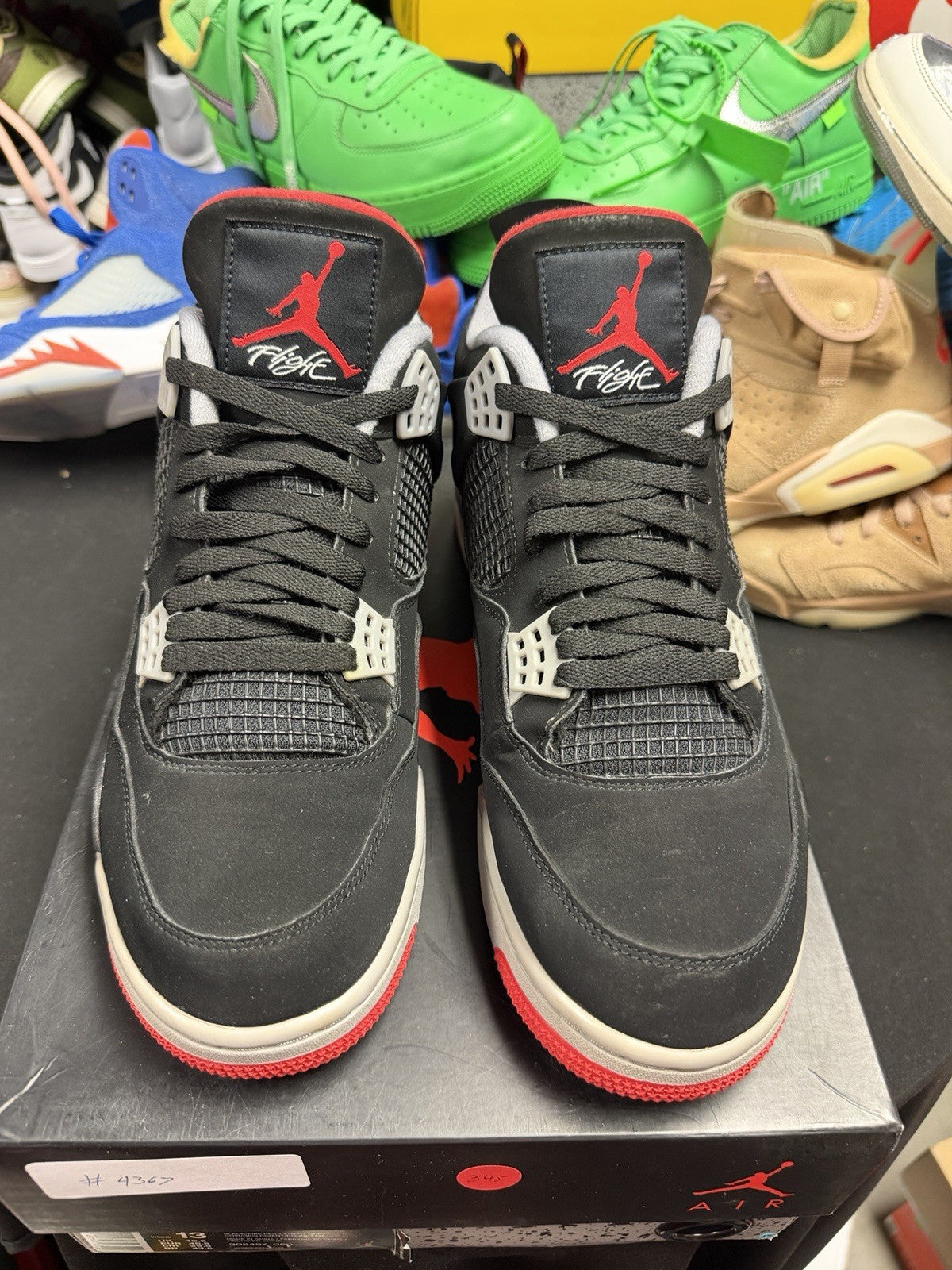 Air Jordan 4 Bred 2019 Men's White/Black Sneakers (245)