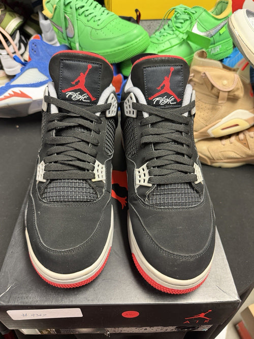 Air Jordan 4 Bred 2019 Men's White/Black Sneakers (245)