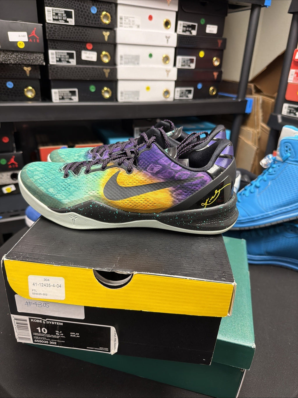 Nike Kobe 8 VIII System Easter Purple-Yellow-Teal Size 10 Sneakers 555035-302