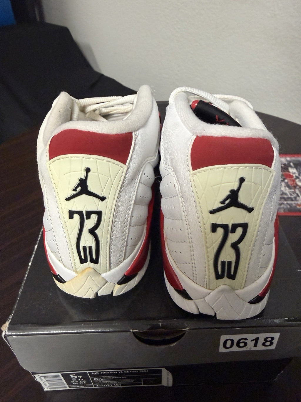 NIKE AIR JORDAN XIV 14 RETRO GS CANDY CANE CHICAGO RIP HAMILTON RED 5Y