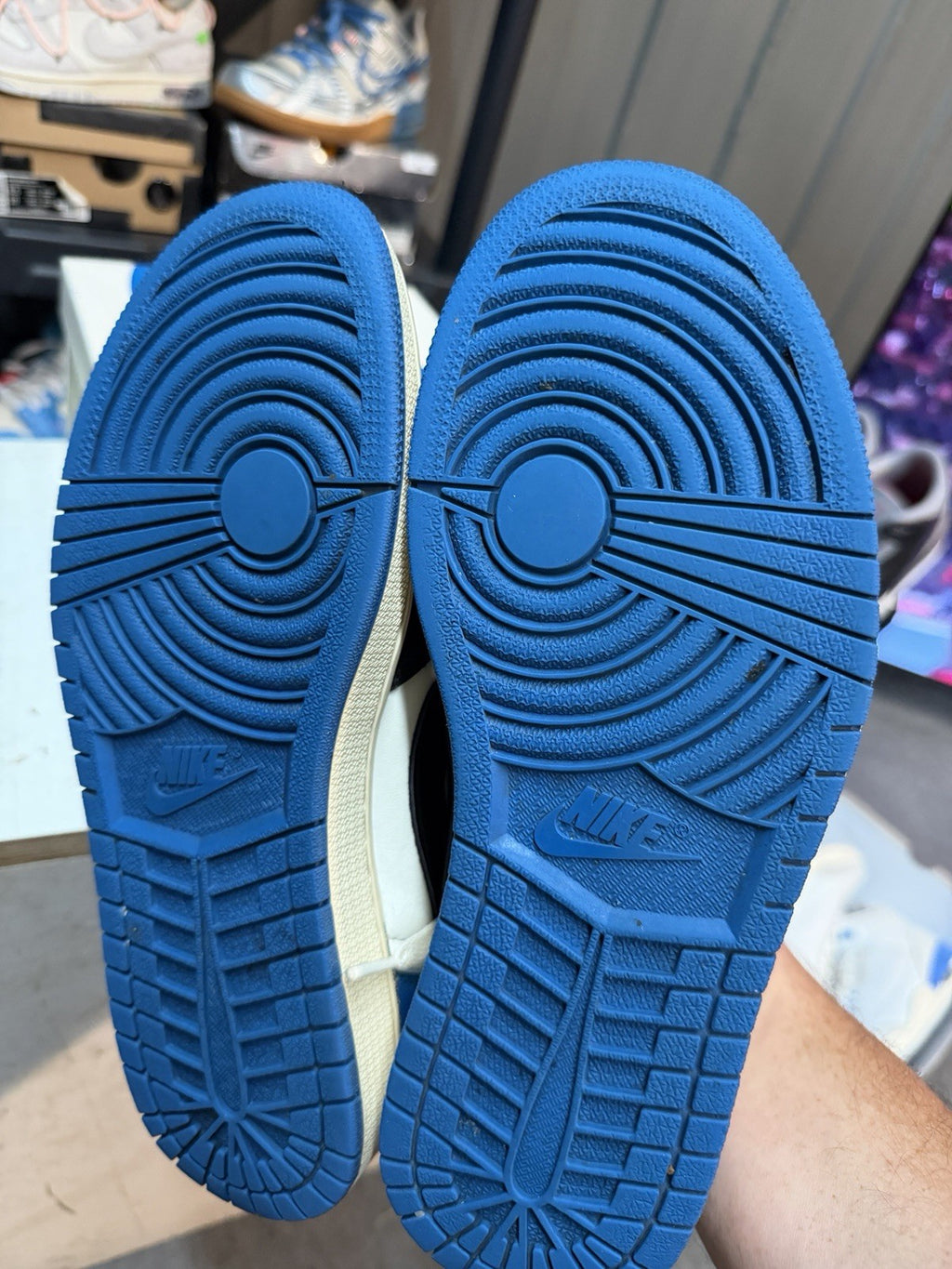 Size 8.5 - Air Jordan 1 Retro x Fragment Design x Travis Scott Low Blue