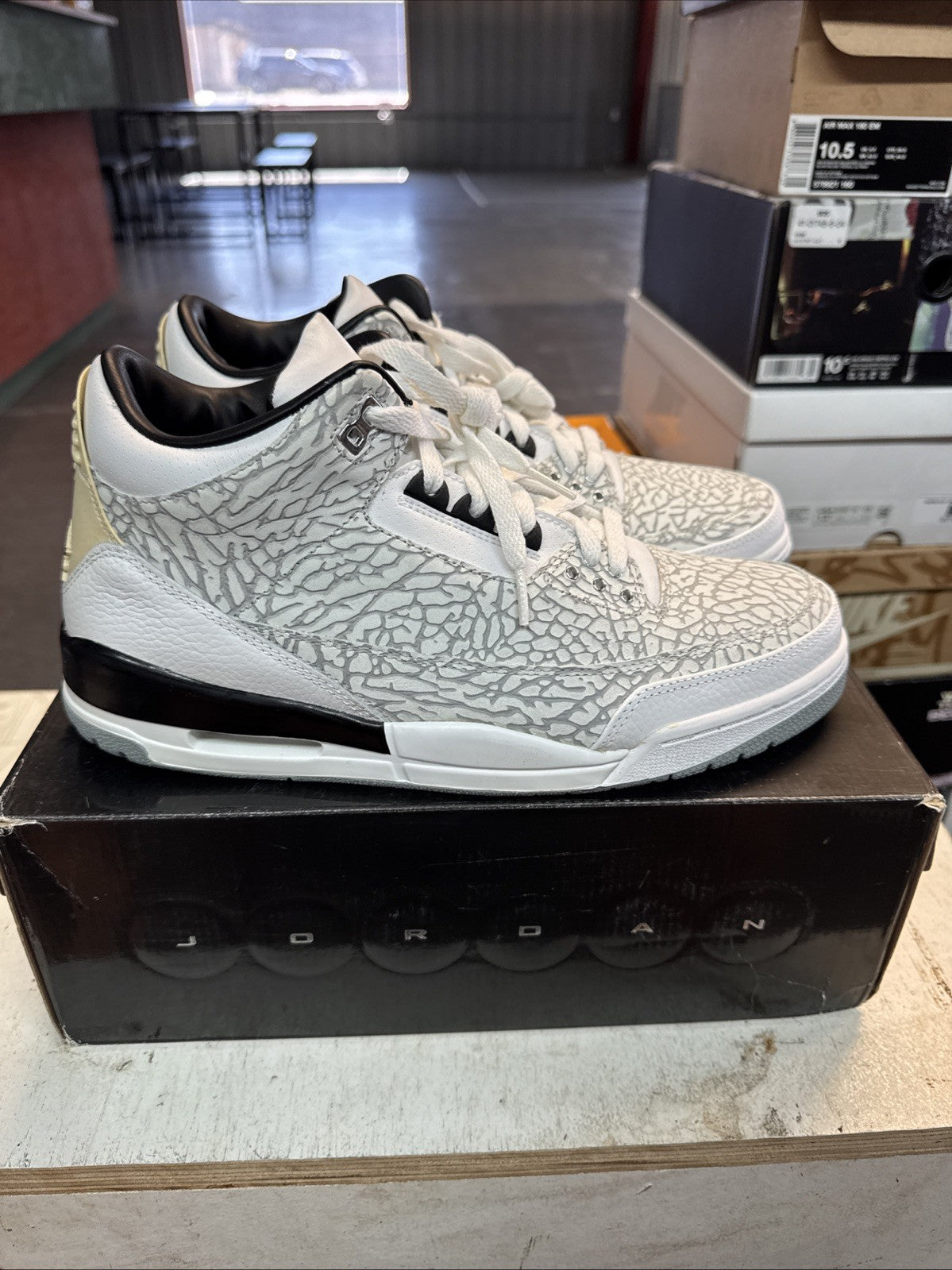 Size 11 - Nike Air Jordan 3 III Flip White Cement Elephant Print 2007