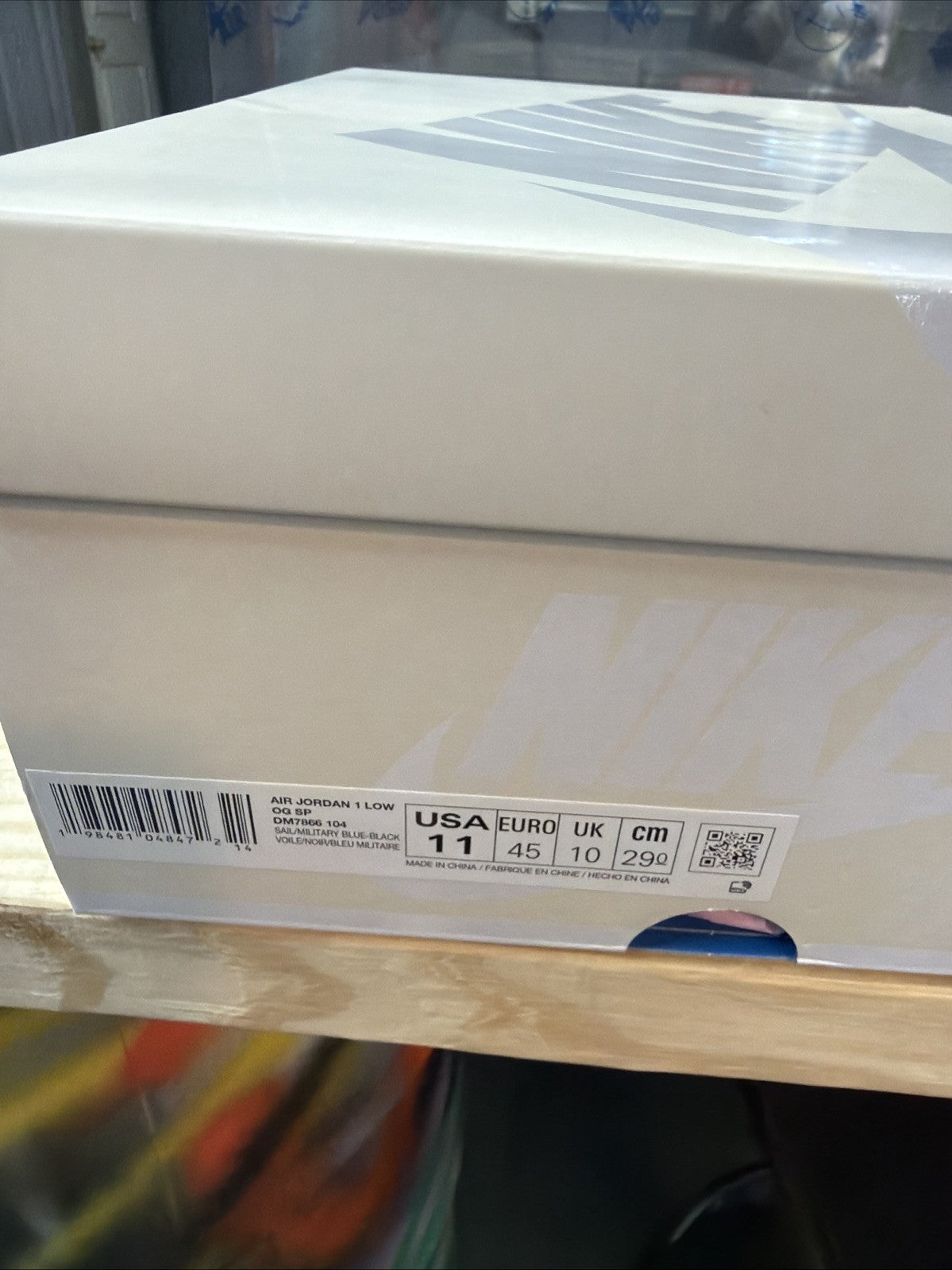 Jordan 1 Retro Low OG SP Fragment x Travis Scott Sail Military Blue Size 11