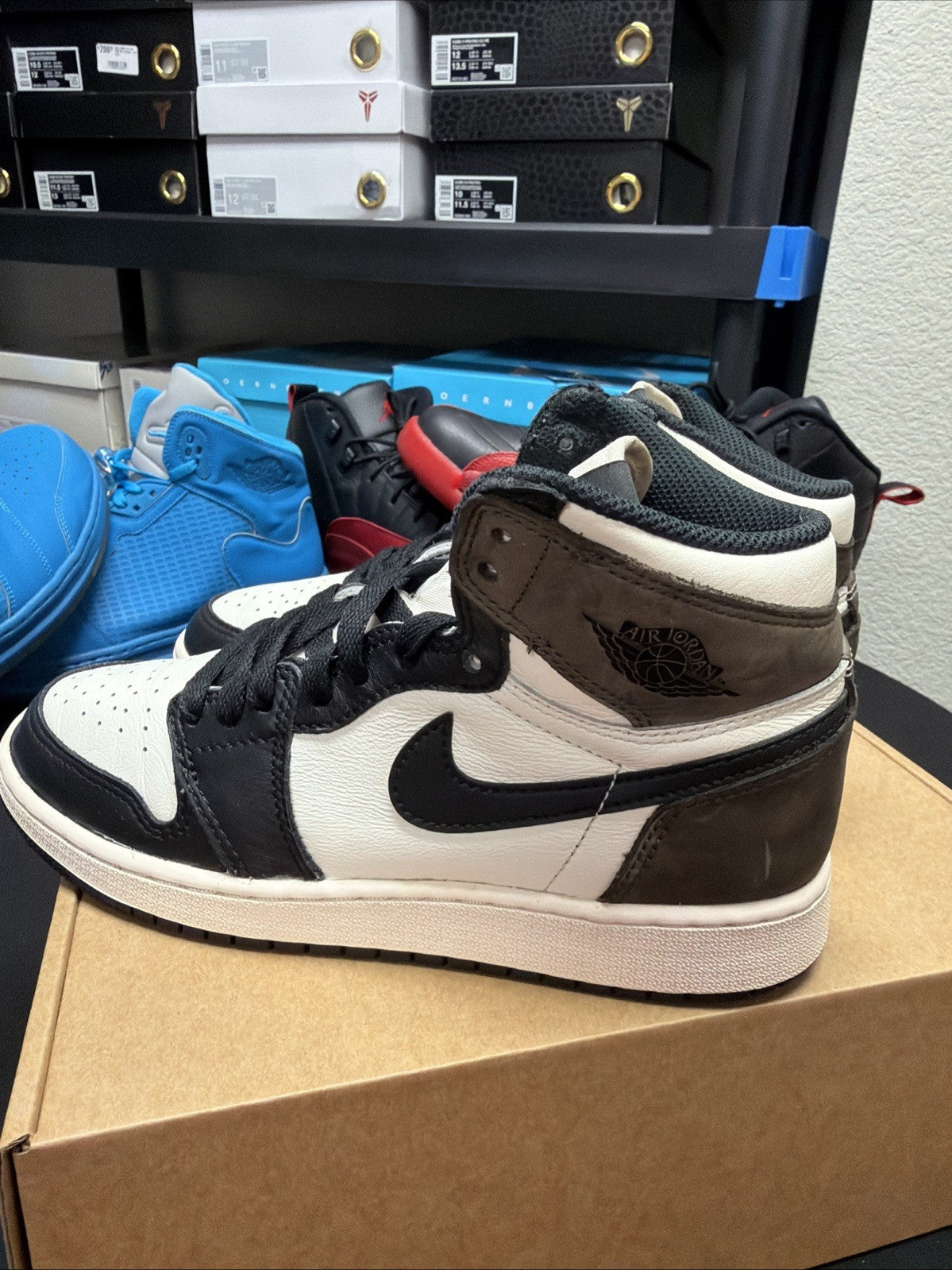 Air Jordan 1 Retro High Shoes 5Y Sail/Dark Mocha-Black-Black
