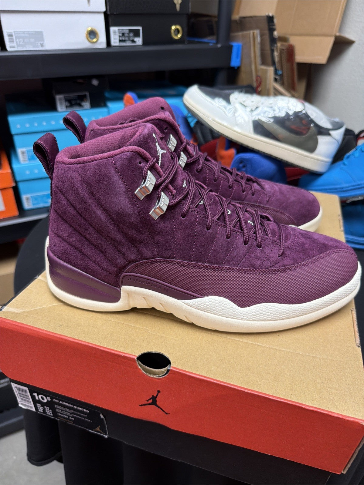 Jordan Air Jordan 12 Retro Bordeaux White 2017 Mid Top Men's Athletic Sneaker