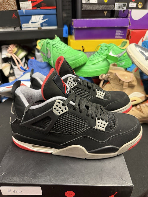 Air Jordan 4 Bred 2019 Men's White/Black Sneakers (245)