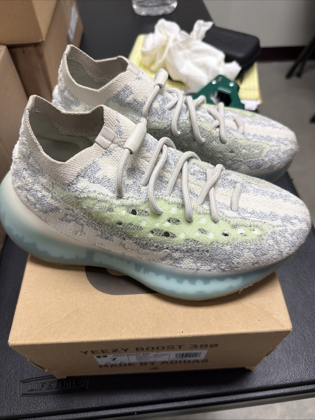 Size 7 - Adidas Yeezy Boost 380 Alien Blue. Brand New with Box. GW0304