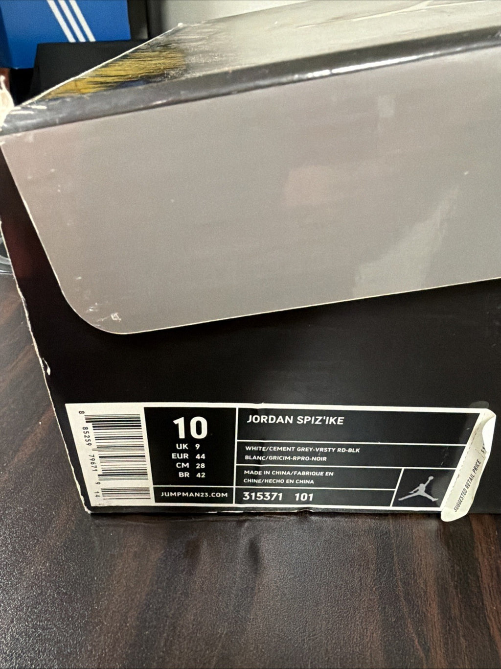 NEW Nike Air Jordan Spizike Cement Grey Size 10 315371-101
