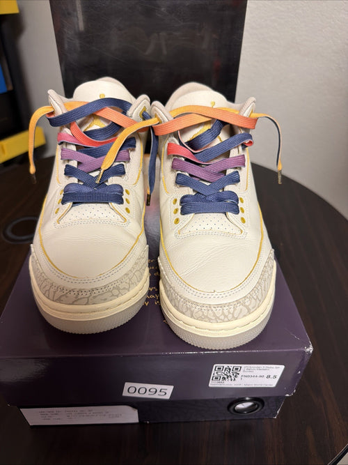 Air Jordan 3 J Balvin Medellin Sunset Retro Size 8.5 Mens Sneakers FN0344-901