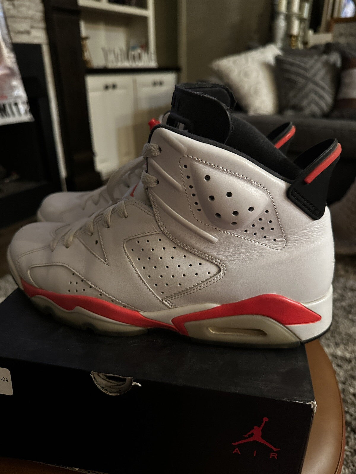 Nike Air Jordan 6 White Infrared Mens Size 11 Sneaker 384664-123 Retro VI