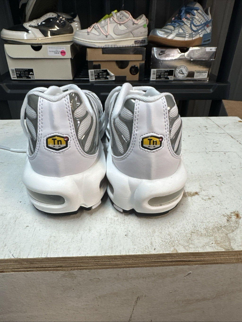 Size 8.5 - Nike AirMax Plus. White /Metallic Silver | No Box