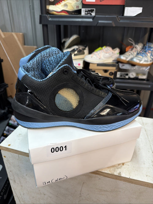 Air Jordan 2010 Black Uni Blue Leather Athletic Shoes Size 12 Men's 387358-003