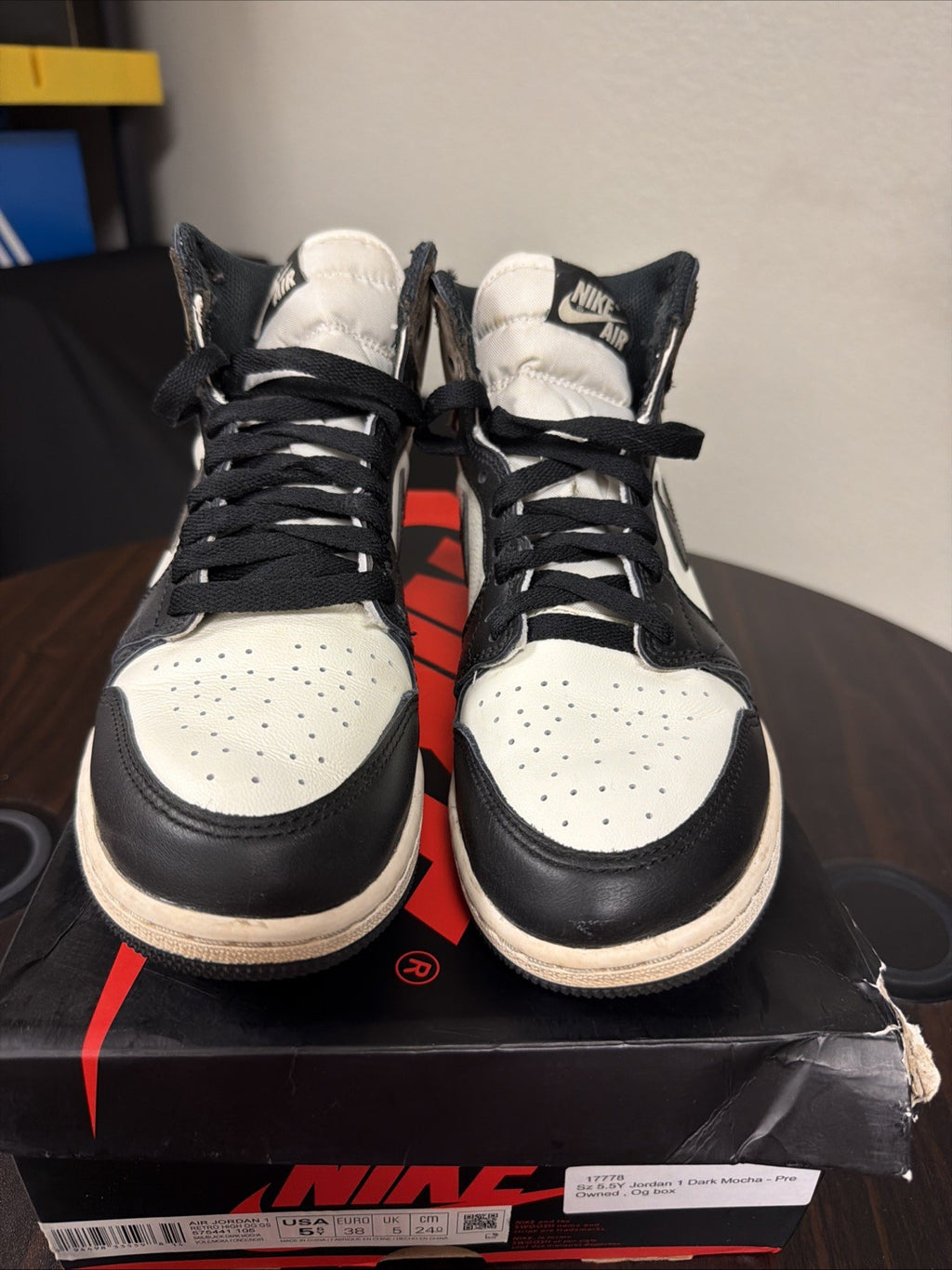 Nike Air Jordan 1 Retro High OG Black White y Youth Size 5.5 