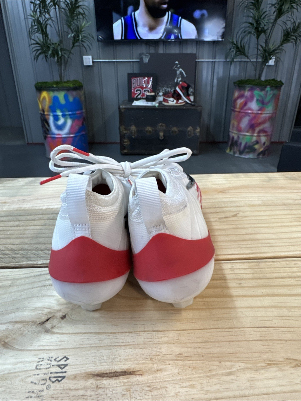 Size 8 - Nike Vapor Elite 1 Football Cleats White University Red