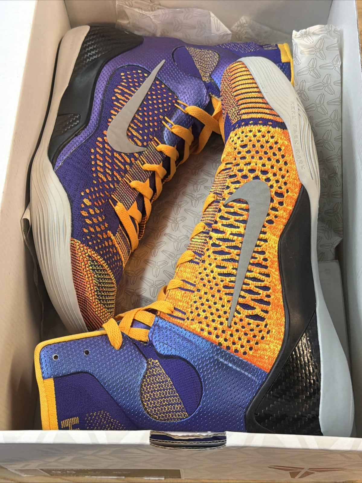 Nike Kobe IX Elite Showtime Team Collection Lakers 630847-500 Men’s Size 9.5