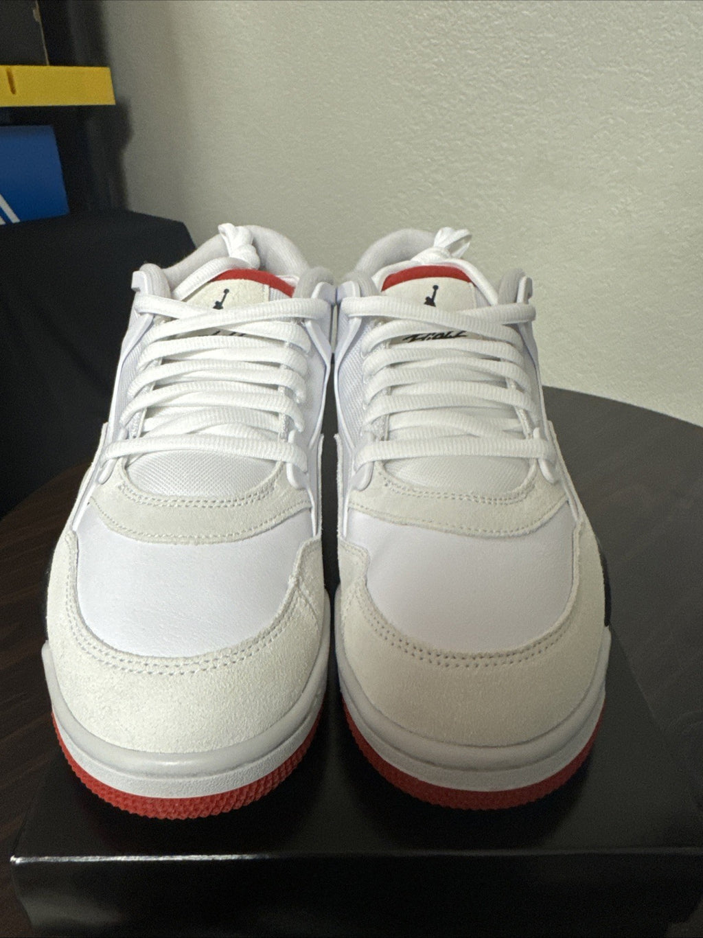 Jordan 4 RM White Varsity Red Fire Red Mens Shoes Size 11   |  No Box