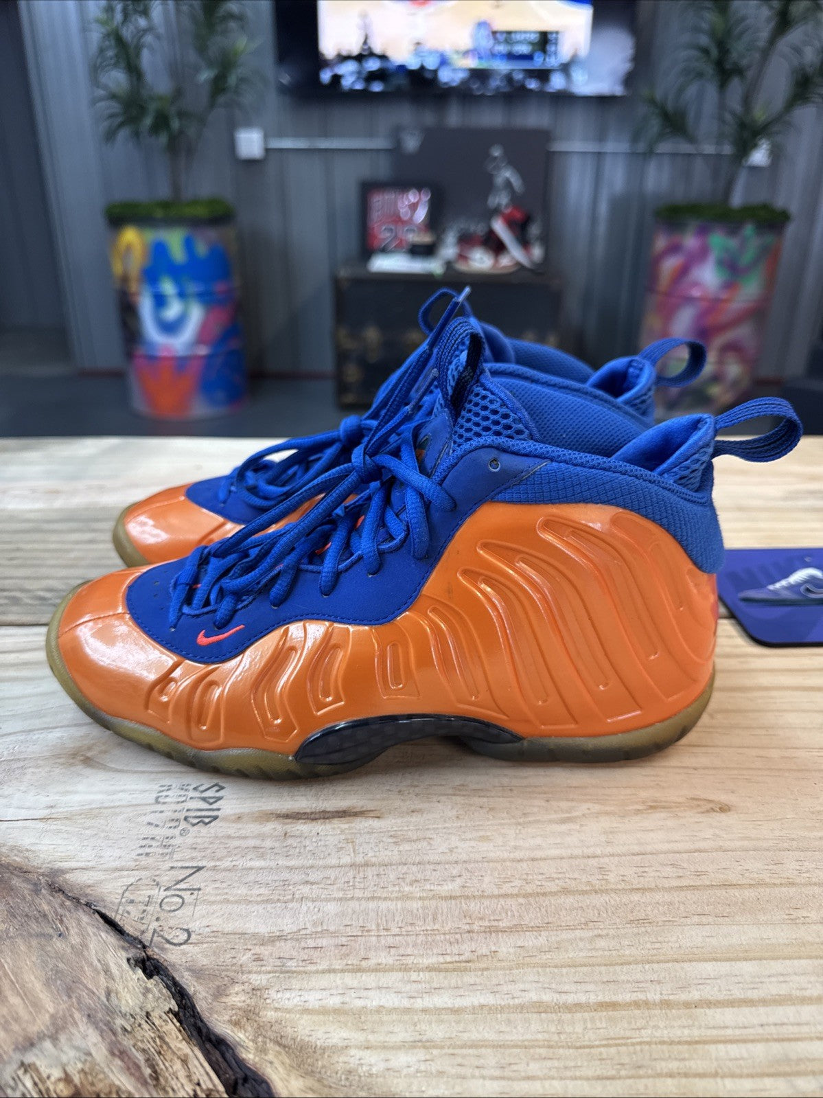Size 7y - Nike Air Foamposite One Knicks GS | Replacement Box