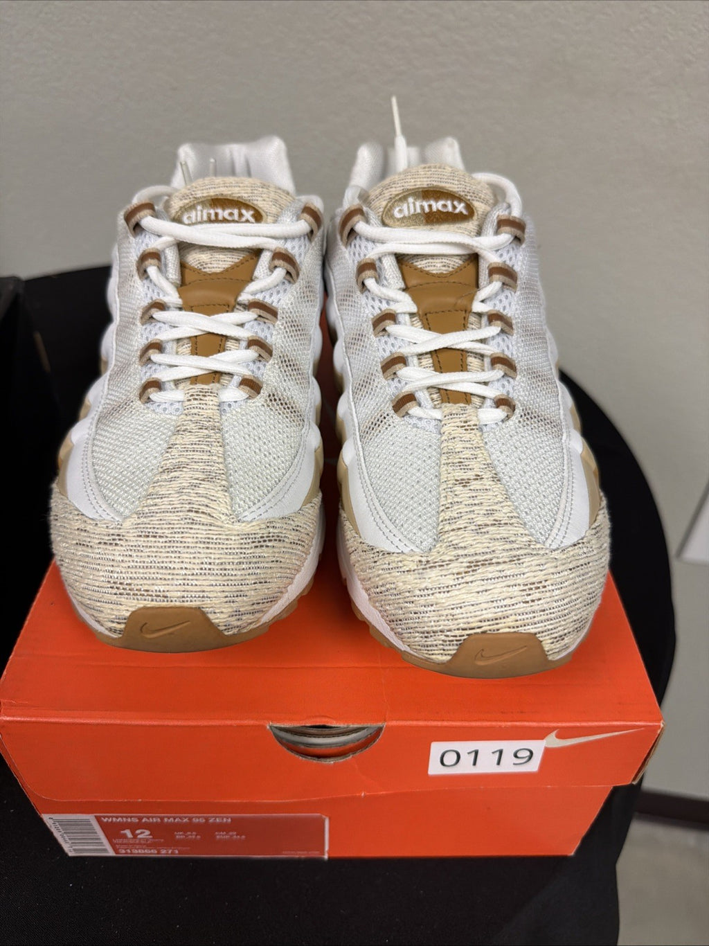 Size 12 - Air Max 95 Zen Women's Beige  Linen Brown Wheat White 2007